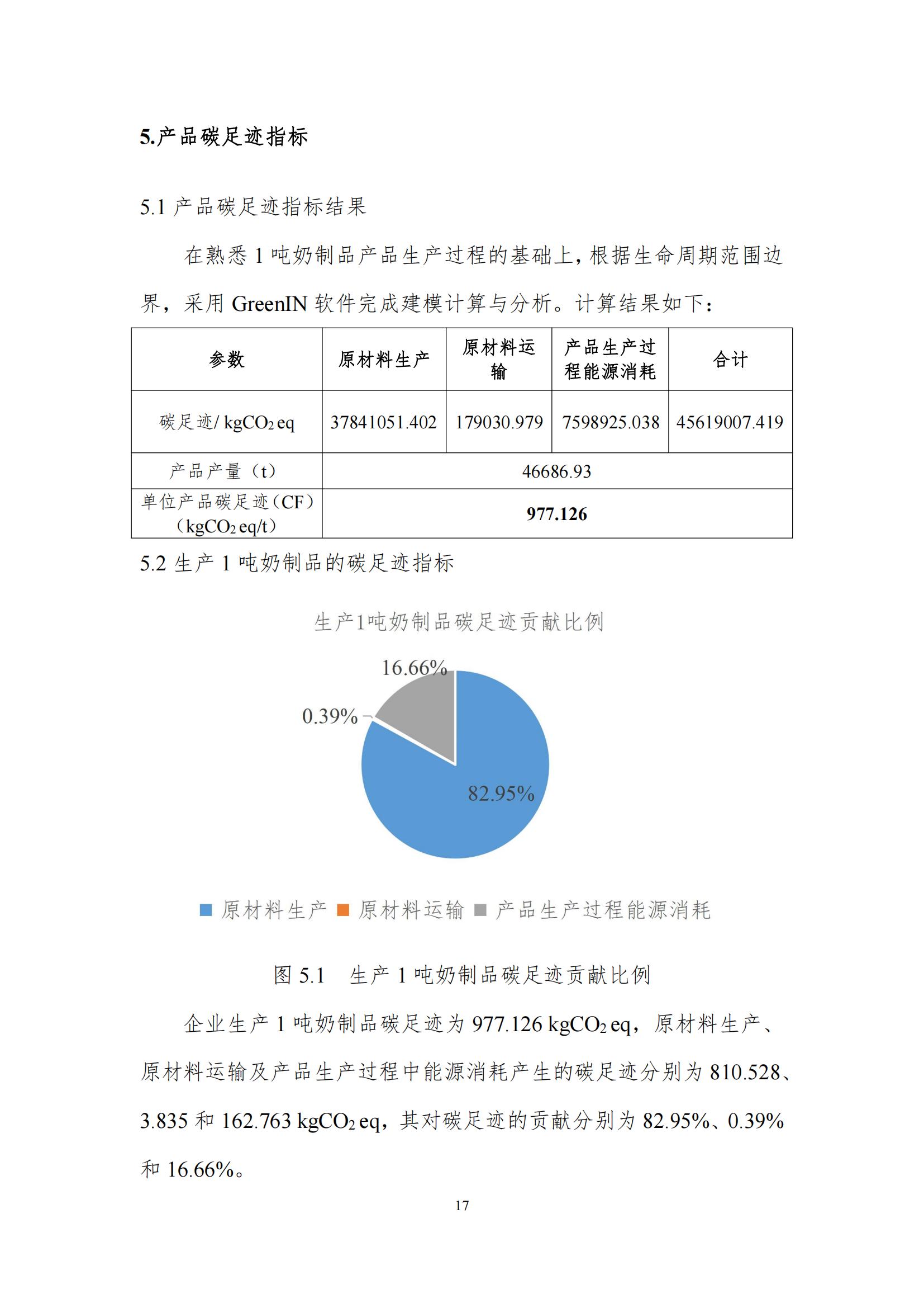 《鄭州花花牛乳制品有限公司產品碳足跡報告》公示